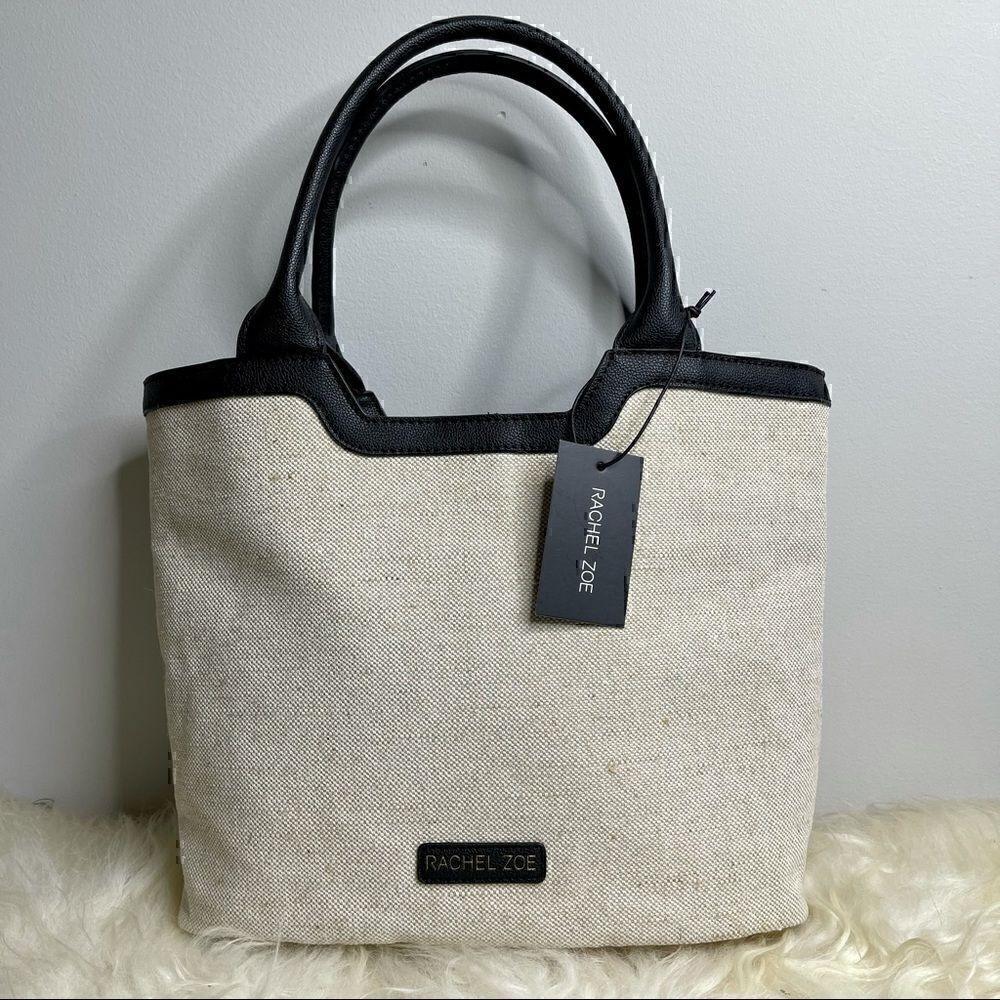 Rachel Zoe canvas tote with top handle NWOT - Picture 2 of 9